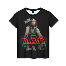 Женская футболка 3D с принтом Lil Pump в Тюмени, 100% полиэфир ( синтетическое хлопкоподобное полотно) | прямой крой, круглый вырез горловины, длина до линии бедер | esketit | лил памп | эщкере