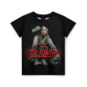 Детская футболка 3D с принтом Lil Pump в Тюмени, 100% гипоаллергенный полиэфир | прямой крой, круглый вырез горловины, длина до линии бедер, чуть спущенное плечо, ткань немного тянется | esketit | лил памп | эщкере