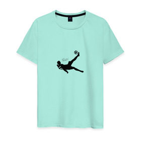Мужская футболка хлопок с принтом Гол Cristiano Ronaldo в Тюмени, 100% хлопок | прямой крой, круглый вырез горловины, длина до линии бедер, слегка спущенное плечо. | 