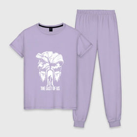 Женская пижама хлопок с принтом THE LAST OF US в Тюмени, 100% хлопок | брюки и футболка прямого кроя, без карманов, на брюках мягкая резинка на поясе и по низу штанин | 