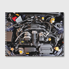 Альбом для рисования с принтом Engine в Тюмени, 100% бумага
 | матовая бумага, плотность 200 мг. | brz | car | drift | engine | gt86 | japan | racers | subaru | toyota | автомобиль | гонки | двигатель | машина | мотор | япония