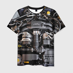 Мужская футболка 3D с принтом Engine в Тюмени, 100% полиэфир | прямой крой, круглый вырез горловины, длина до линии бедер | brz | car | drift | engine | gt86 | japan | racers | subaru | toyota | автомобиль | гонки | двигатель | машина | мотор | япония