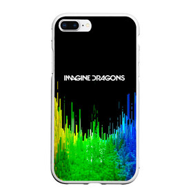 Чехол для iPhone 7Plus/8 Plus матовый с принтом IMAGINE DRAGONS в Тюмени, Силикон | Область печати: задняя сторона чехла, без боковых панелей | color | imagine dragons | logo | stripes | trend | абстракция | группа | линии | лого | рок | рэп | фирменные цвета