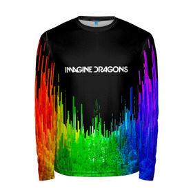 Мужской лонгслив 3D с принтом IMAGINE DRAGONS в Тюмени, 100% полиэстер | длинные рукава, круглый вырез горловины, полуприлегающий силуэт | color | imagine dragons | logo | stripes | trend | абстракция | группа | линии | лого | рок | рэп | фирменные цвета