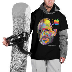 Накидка на куртку 3D с принтом Стив Джобс / Think Different в Тюмени, 100% полиэстер |  | Тематика изображения на принте: apple | different | ipad | iphone | jobs | steve | steven | think | аппле | джобс | жобс | основатель | создатель | стив | стивен | эпл | яблоко