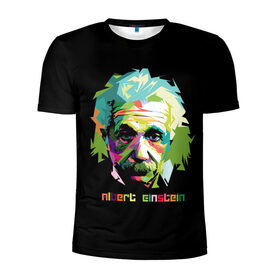 Мужская футболка 3D спортивная с принтом Эйнштейн Альберт в Тюмени, 100% полиэстер с улучшенными характеристиками | приталенный силуэт, круглая горловина, широкие плечи, сужается к линии бедра | albert | einstein | альберт | великий | закон | легендарный | нобелевская | относительности | премия | профессор | теория | ученый | физик | физика | энштейн