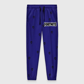 Женские брюки 3D с принтом Fortnite: Пижама синяя верх в Тюмени, полиэстер 100% | прямой крой, два кармана без застежек по бокам, с мягкой трикотажной резинкой на поясе и по низу штанин. В поясе для дополнительного комфорта — широкие завязки | 