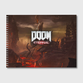 Альбом для рисования с принтом DOOM Eternal в Тюмени, 100% бумага
 | матовая бумага, плотность 200 мг. | doom | doomguy | slayer | вечный | дум | думгай | палач рока