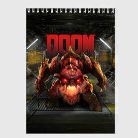 Скетчбук с принтом DOOM Pinky в Тюмени, 100% бумага
 | 48 листов, плотность листов — 100 г/м2, плотность картонной обложки — 250 г/м2. Листы скреплены сверху удобной пружинной спиралью | 