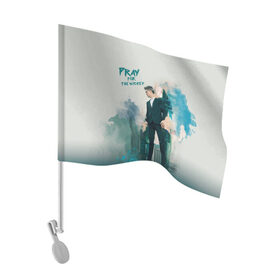 Флаг для автомобиля с принтом Brendon Urie в Тюмени, 100% полиэстер | Размер: 30*21 см | brendon urie | patd | spencer smith | tyan ross