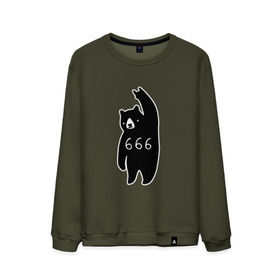 Мужской свитшот хлопок с принтом BAD BEAR 666 ROCK в Тюмени, 100% хлопок |  | Тематика изображения на принте: 666 | bear | devil | satan | медведь | сатана