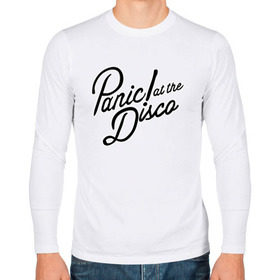 Мужской лонгслив хлопок с принтом Panic at the disco logo в Тюмени, 100% хлопок |  | brendon urie | patd | spencer smith | tyan ross