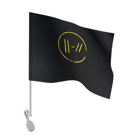 Флаг для автомобиля с принтом twenty one pilots / trench 3D в Тюмени, 100% полиэстер | Размер: 30*21 см | 21 pilots | пилоты