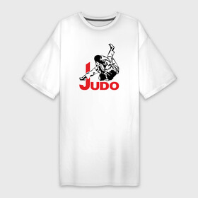 Платье-футболка хлопок с принтом Дзюдо в Тюмени,  |  | boxing | champion | fight | fist | japan | judo | jujutsu | kick | ring | sport | бой | дзюдзюцу | дзюдо | кулак | ринг | спорт | удар | чемпион | япония