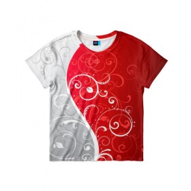 Детская футболка 3D с принтом КРУЖЕВО в Тюмени, 100% гипоаллергенный полиэфир | прямой крой, круглый вырез горловины, длина до линии бедер, чуть спущенное плечо, ткань немного тянется | stripes | кружево | линии | полосы