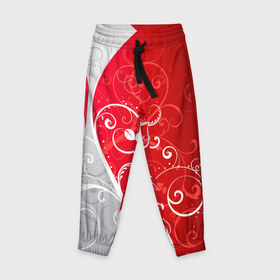 Детские брюки 3D с принтом КРУЖЕВО в Тюмени, 100% полиэстер | манжеты по низу, эластичный пояс регулируется шнурком, по бокам два кармана без застежек, внутренняя часть кармана из мелкой сетки | stripes | кружево | линии | полосы