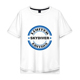 Мужская футболка хлопок Oversize с принтом skydiver в Тюмени, 100% хлопок | свободный крой, круглый ворот, “спинка” длиннее передней части | 