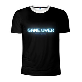 Мужская футболка 3D спортивная с принтом Game Over в Тюмени, 100% полиэстер с улучшенными характеристиками | приталенный силуэт, круглая горловина, широкие плечи, сужается к линии бедра | Тематика изображения на принте: 