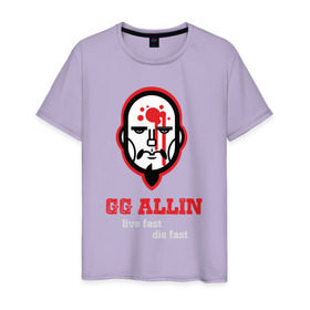 Мужская футболка хлопок с принтом GG Allin в Тюмени, 100% хлопок | прямой крой, круглый вырез горловины, длина до линии бедер, слегка спущенное плечо. | gg | ggallin | hardcore | punk | punkrock | панк