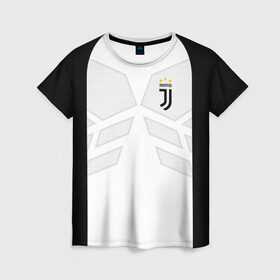 Женская футболка 3D с принтом JUVENTUS SPORT (НА СПИНЕ) в Тюмени, 100% полиэфир ( синтетическое хлопкоподобное полотно) | прямой крой, круглый вырез горловины, длина до линии бедер | cr7 | fc | football | football club | juve | juventus | ronaldo | sport | роналдо | спорт | спортивные | униформа | фирменные цвета | фк | футбол | футбольный клуб | ювентус