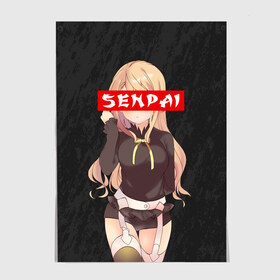 Постер с принтом SENPAI (В ЦВЕТЕ) в Тюмени, 100% бумага
 | бумага, плотность 150 мг. Матовая, но за счет высокого коэффициента гладкости имеет небольшой блеск и дает на свету блики, но в отличии от глянцевой бумаги не покрыта лаком | ahegao | kawai | kowai | oppai | otaku | senpai | sugoi | waifu | yandere | ахегао | ковай | отаку | сенпай | яндере