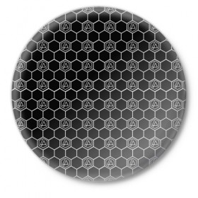 Значок с принтом LINKIN PARK PATTERN в Тюмени,  металл | круглая форма, металлическая застежка в виде булавки | Тематика изображения на принте: 
