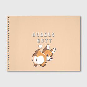 Альбом для рисования с принтом Bubble butt в Тюмени, 100% бумага
 | матовая бумага, плотность 200 мг. | корги