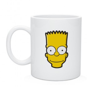 Кружка с принтом Барт в Тюмени, керамика | объем — 330 мл, диаметр — 80 мм. Принт наносится на бока кружки, можно сделать два разных изображения | барт | голова | мультфильмы | симпсоны