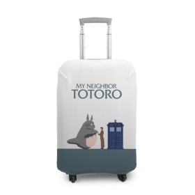 Чехол для чемодана 3D с принтом Мой сосед Тоторо в Тюмени, 86% полиэфир, 14% спандекс | двустороннее нанесение принта, прорези для ручек и колес | Тематика изображения на принте: 10 доктор | doctor who | my neighbor totoro | tardis | totoro | десятый доктор | доктор кто | тардис | тоторо