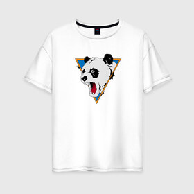 Женская футболка хлопок Oversize с принтом Злая панда в Тюмени, 100% хлопок | свободный крой, круглый ворот, спущенный рукав, длина до линии бедер
 | злая панда | панда