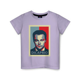 Детская футболка хлопок с принтом Леонардо Ди Капро поп-арт в Тюмени, 100% хлопок | круглый вырез горловины, полуприлегающий силуэт, длина до линии бедер | leonardo dicaprio | obama hope | леонардо ди каприо | минимализм | поп арт | сине красный