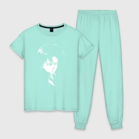 Женская пижама хлопок с принтом Капрал в Тюмени, 100% хлопок | брюки и футболка прямого кроя, без карманов, на брюках мягкая резинка на поясе и по низу штанин | attack on titan | капрал леви | леви аккерман