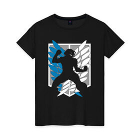 Женская футболка хлопок с принтом ADVANCED LEGION в Тюмени, 100% хлопок | прямой крой, круглый вырез горловины, длина до линии бедер, слегка спущенное плечо | anime | attack on titan | аниме | атака титанов
