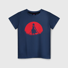 Детская футболка хлопок с принтом Red Moon Surveyor в Тюмени, 100% хлопок | круглый вырез горловины, полуприлегающий силуэт, длина до линии бедер | anime | attack on titan | аниме | атака титанов