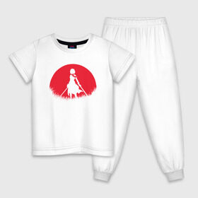 Детская пижама хлопок с принтом Red Moon Surveyor в Тюмени, 100% хлопок |  брюки и футболка прямого кроя, без карманов, на брюках мягкая резинка на поясе и по низу штанин
 | anime | attack on titan | аниме | атака титанов