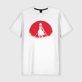 Мужская футболка премиум с принтом Red Moon Surveyor в Тюмени, 92% хлопок, 8% лайкра | приталенный силуэт, круглый вырез ворота, длина до линии бедра, короткий рукав | Тематика изображения на принте: anime | attack on titan | аниме | атака титанов