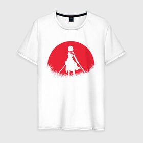 Мужская футболка хлопок с принтом Red Moon Surveyor в Тюмени, 100% хлопок | прямой крой, круглый вырез горловины, длина до линии бедер, слегка спущенное плечо. | anime | attack on titan | аниме | атака титанов