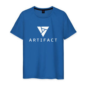 Мужская футболка хлопок с принтом ARTIFACT DOTA 2 CARD GAME LOGO в Тюмени, 100% хлопок | прямой крой, круглый вырез горловины, длина до линии бедер, слегка спущенное плечо. | 