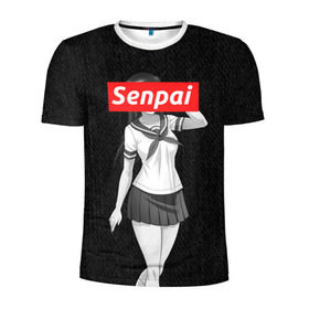 Мужская футболка 3D спортивная с принтом СЕНПАЙ - SENPAI в Тюмени, 100% полиэстер с улучшенными характеристиками | приталенный силуэт, круглая горловина, широкие плечи, сужается к линии бедра | ahegao | anime | kawai | kowai | otaku | senpai | sugoi | waifu | weeaboo | yandere | аниме | ахегао | вайфу | виабу | каваи | ковай | культура | отаку | сенпай | сугои | тренд | яндере