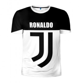 Мужская футболка 3D спортивная с принтом Ronaldo Juventus в Тюмени, 100% полиэстер с улучшенными характеристиками | приталенный силуэт, круглая горловина, широкие плечи, сужается к линии бедра | Тематика изображения на принте: cr7 | cristiano ronaldo | football | juventus | криштиану роналду | роналдо | роналду | ювентус