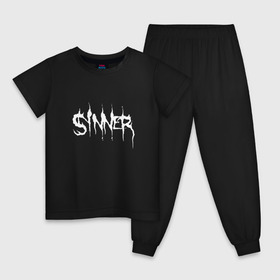 Детская пижама хлопок с принтом Sinner в Тюмени, 100% хлопок |  брюки и футболка прямого кроя, без карманов, на брюках мягкая резинка на поясе и по низу штанин
 | Тематика изображения на принте: 