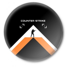 Значок с принтом Counter strike в Тюмени,  металл | круглая форма, металлическая застежка в виде булавки | 