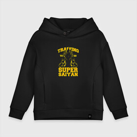 Детское худи Oversize хлопок с принтом SUPER SAIYAN в Тюмени, френч-терри — 70% хлопок, 30% полиэстер. Мягкий теплый начес внутри —100% хлопок | боковые карманы, эластичные манжеты и нижняя кромка, капюшон на магнитной кнопке | Тематика изображения на принте: anime | goku | kamehameha | super dragon ball | гоку | камехамеха