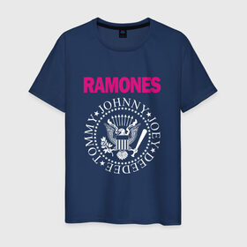 Мужская футболка хлопок с принтом ramones в Тюмени, 100% хлопок | прямой крой, круглый вырез горловины, длина до линии бедер, слегка спущенное плечо. | misfits | punk | ramones | панк | рок