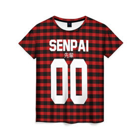 Женская футболка 3D с принтом СЕНПАЙ - SENPAI в Тюмени, 100% полиэфир ( синтетическое хлопкоподобное полотно) | прямой крой, круглый вырез горловины, длина до линии бедер | ahegao | anime | kawai | kowai | oppai | otaku | senpai | sugoi | waifu | weeaboo | yandere | аниме | ахегао | вайфу | виабу | каваи | ковай | культура | отаку | сенпай | сугои | тренд | яндере