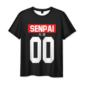 Мужская футболка 3D с принтом СЕНПАЙ - SENPAI в Тюмени, 100% полиэфир | прямой крой, круглый вырез горловины, длина до линии бедер | ahegao | anime | kawai | kowai | oppai | otaku | senpai | sugoi | waifu | weeaboo | yandere | аниме | ахегао | вайфу | виабу | каваи | ковай | культура | отаку | сенпай | сугои | тренд | яндере