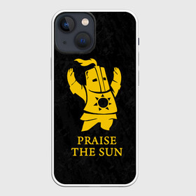 Чехол для iPhone 13 mini с принтом PRAISE THE SUN | DARK SOULS | ТЁМНЫЕ ДУШИ в Тюмени,  |  | Тематика изображения на принте: dark souls | game | gamer | knight | play | player | praise the sun | дарк соулс | доспехи | игры | надпись | рыцарь | темные души