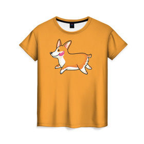 Женская футболка 3D с принтом Корги в Тюмени, 100% полиэфир ( синтетическое хлопкоподобное полотно) | прямой крой, круглый вырез горловины, длина до линии бедер | corgi | dog | dogs | корги | пес | порода | собака | щенки | щенок