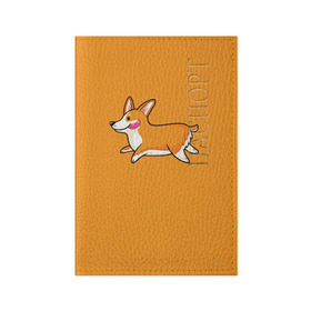 Обложка для паспорта матовая кожа с принтом Корги в Тюмени, натуральная матовая кожа | размер 19,3 х 13,7 см; прозрачные пластиковые крепления | corgi | dog | dogs | корги | пес | порода | собака | щенки | щенок