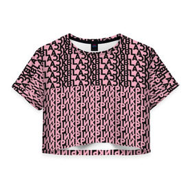 Женская футболка 3D укороченная с принтом BlackPink в Тюмени, 100% полиэстер | круглая горловина, длина футболки до линии талии, рукава с отворотами | 